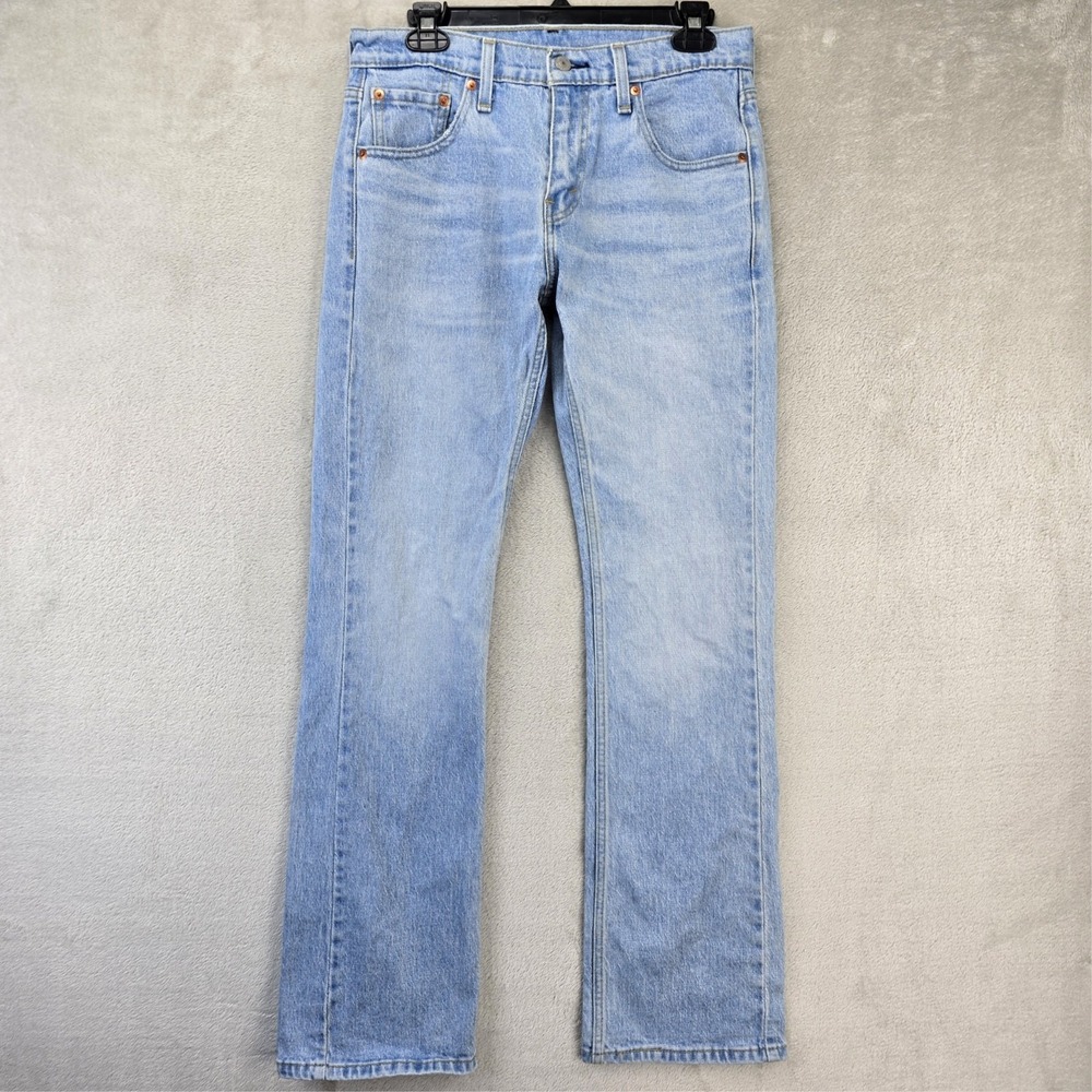 Levis 501 Jeans Mens 29x32 Blue Button Fly Denim Faded Straight Whiskers